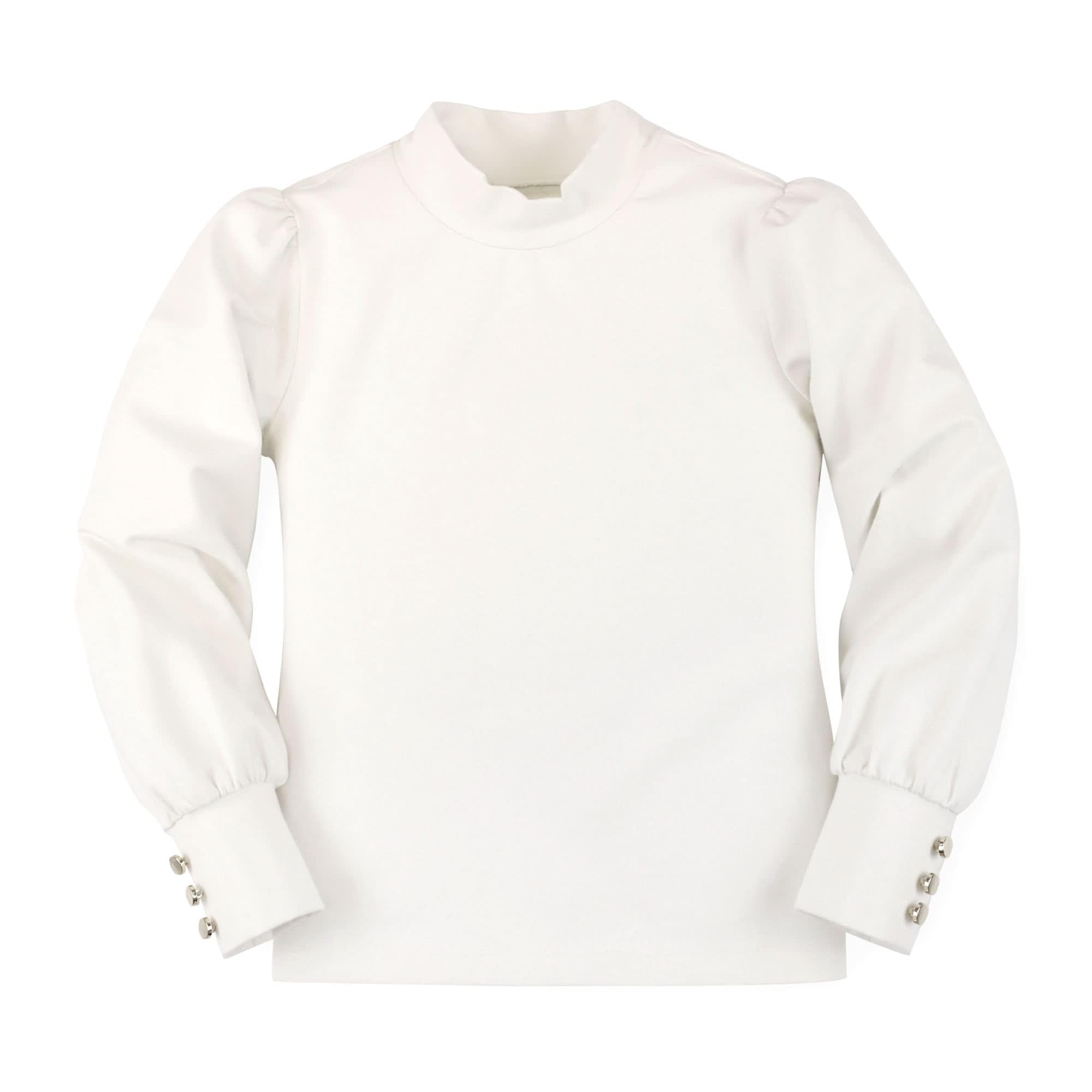 Hope &amp; Henry Girls' Peter Pan Mix Media Top