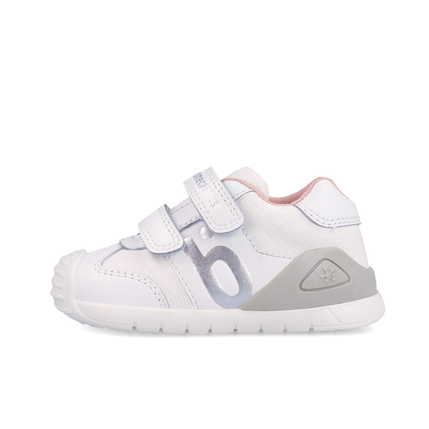 Biomecanics Scarpe Primo Passo Bambina 262121 Bianco Argento con Certificazione Pediatrica, Doppio Strappo,Ergonomica