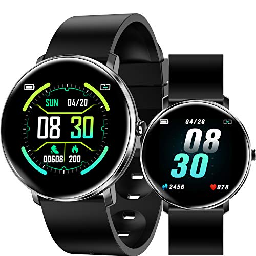 Preisvergleich Produktbild jpantech Smartwatch, Fitness Tracker Voll Touchscreen Fitness Armbanduhr mit Pulsmesser Schlafmonitor Musiksteuerung, Sportuhr Schrittzähler für Damen Herren Smart Watch Stoppuhr für Android und iOS