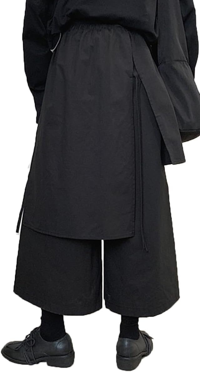 CLANMILUMS Mens Gothic Skirts Pant Japanese Harajuku Black Harem Pants - Image 4