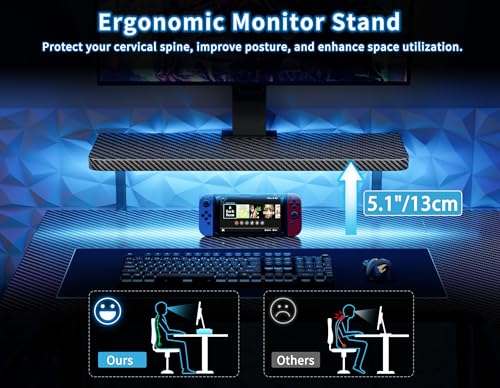 HOMIDEC Gaming Desk with LED Lights, 100CM Computer Desk with Monitor Stand, L Shaped Corner Desk with Headphone Hook and Shelves for Gaming Room, Bedroom, Office, Black - Image 6