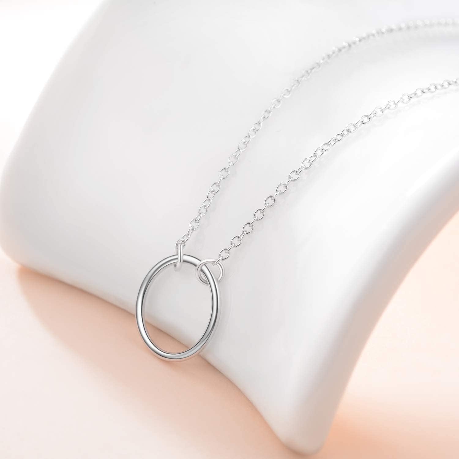 DAYLINLOVE Karma Choker naszyjnik dla kobiet, srebro wysokiej próby 925, choker, naszyjnik, biżuteria, prezent