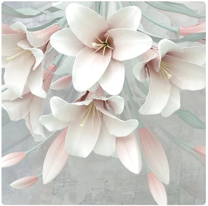 Papier peint panoramique magnolia rose pour salon et chambre chic