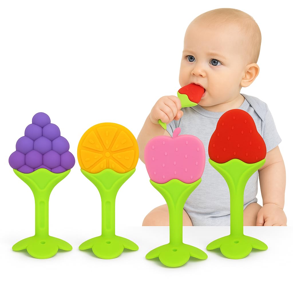 EpiskeyTeething Baby Chew Toys, BPA-Free Baby Teething Toy for Babies 0-6 Months. Natural Organic Freezer Safe Specialized Teether Toys for Toddlers, Relief Gingival Pain (3D TEETHER)
