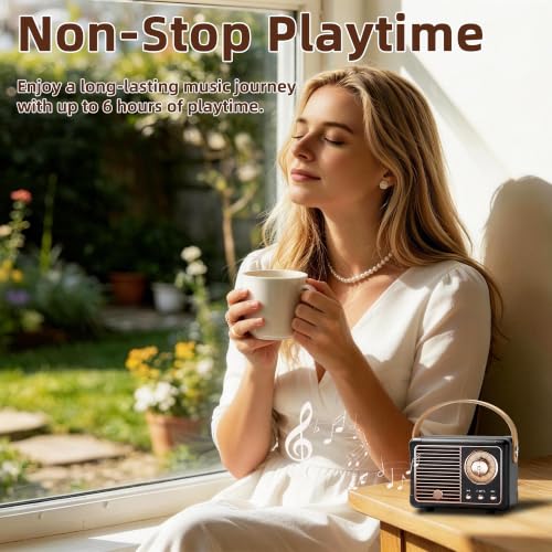 Baolira Retro Bluetooth Speaker, Small Portable Speaker, Gifts for Men Boys - Image 5
