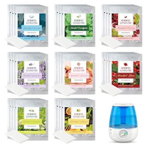 Leelosp 32 Pcs Humidifier Scented Pads Vapor Pads Replacement Universal Vapor Pads 8h Long Lasting Relief Vapor Pads for Humidifier Home Favor(Various,8 Style)