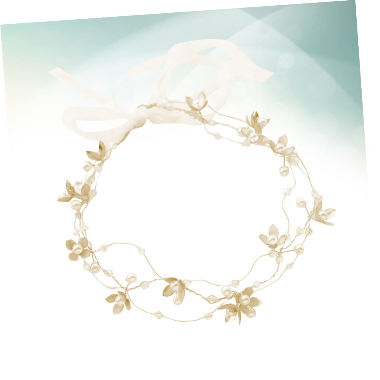 FRCOLOR 3piezas Diadema De Flores Doradas Para Novia Accesorio De Cabello Perlas y Cristales Tocado Elegante Para Bodas Especiales