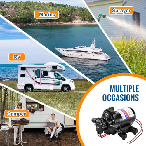 Image of YOUNGTREE 12V RV Fresh Water Pressure Pump 3.5 GPM 45PSI On Demand 12Volt Water Diaphragm Pump with Pressure Switch for RV Boat Marine Sprayer Camper Shower