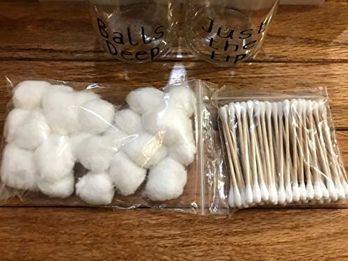 Just the Tip and Balls Deep Bathroom Accessories, Adult Humored Glass Jar for Q Tips and Cotton Balls