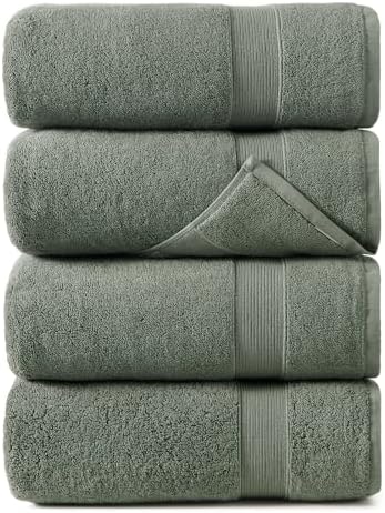 REDKISS 100% Luxury Cotton Bath Towels 4-Pack, Ultra-Thick, Plush...