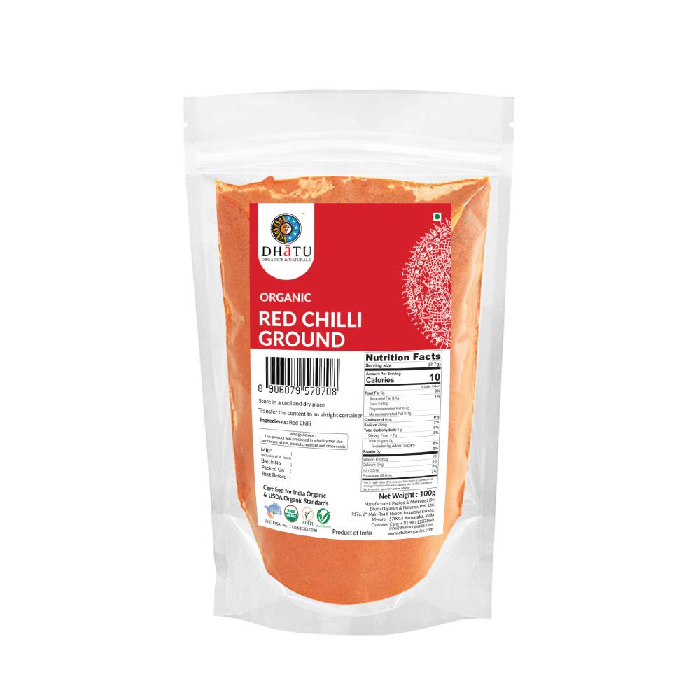 DhatuOrganic Red Chilli Ground 100 g