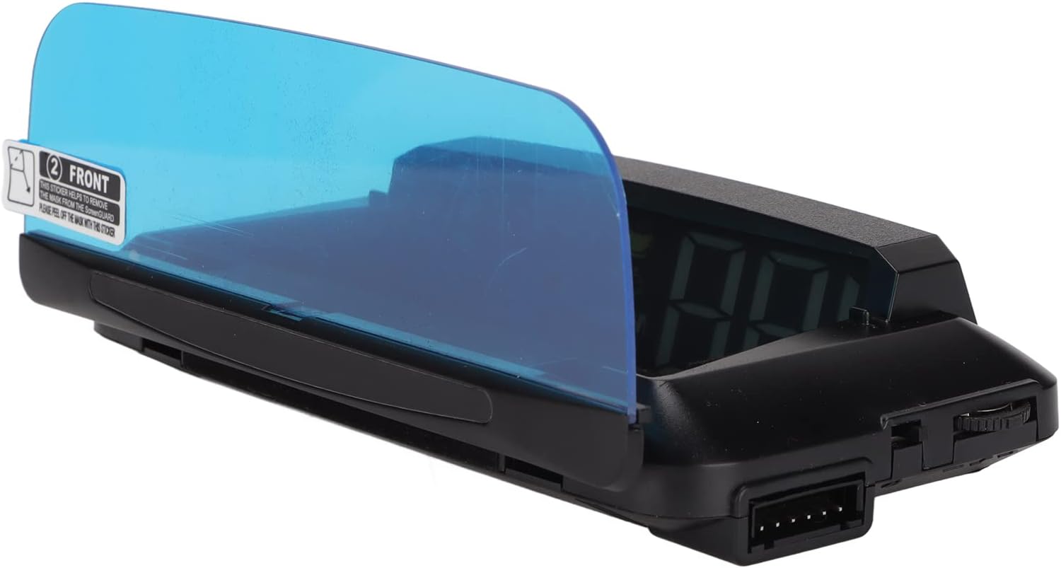 Car HUD Display, Windshield Screen Projector, Fuel Consumption Engine Fault Alarm, 3D Reflection Technology, for OBDII Vehicle