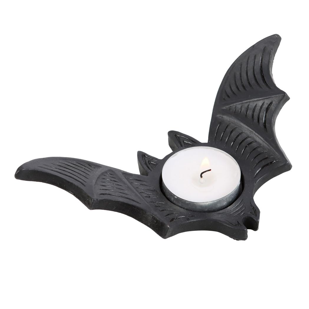 Black Bat Gothic Tealight Candle Holder. Gothic Alternative Home Decor