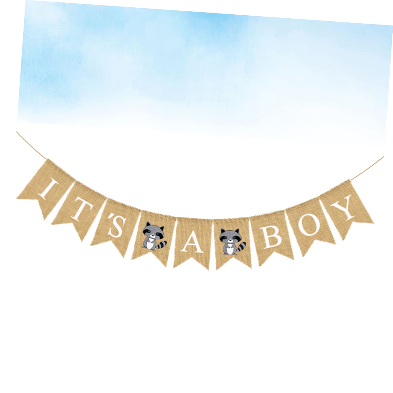 Abaodam 3 Stücke Leinen Baby Banner Geburtstag Dekoration Tier Druck Schwalbenschwanz Bunting Für Baby Dusche Ideen