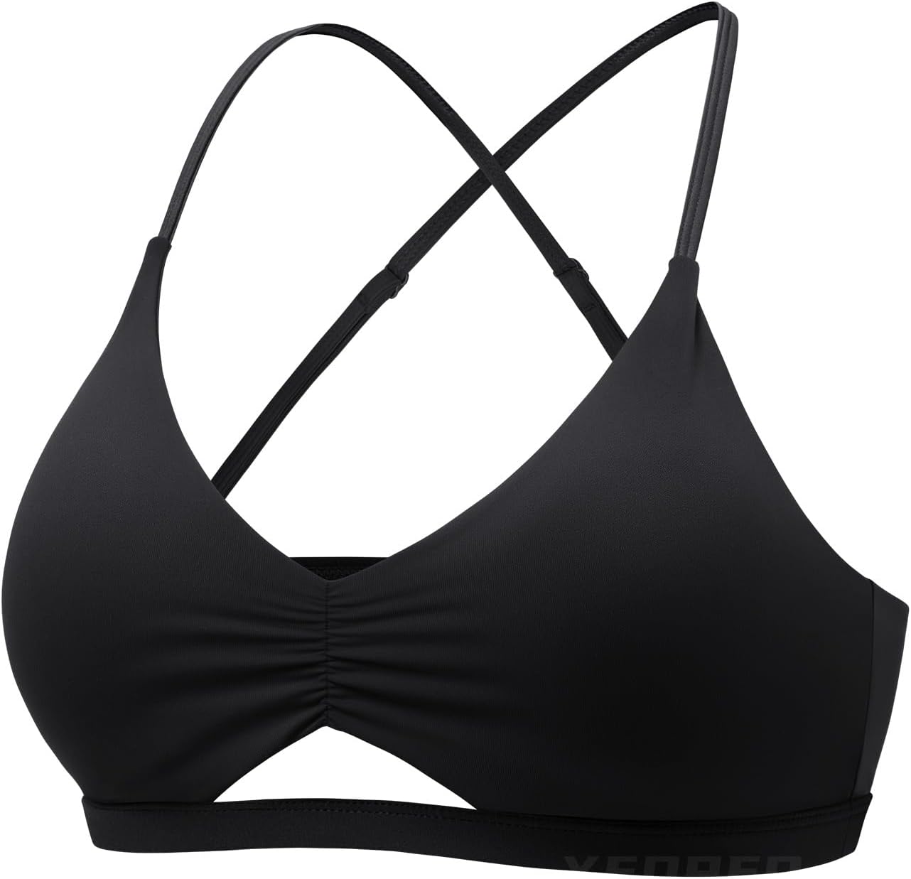 YEOREO Women's Sports Bras Chilene Strappy Criss Cross Open Back Low Impact Removable Cups Gym Yoga Workout Bra