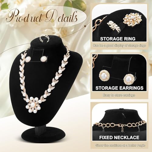 Marsui 6 Pcs Black Velvet Necklace Display Stand Bust Jewelry Mannequin Display for Vendors Selling Store Show Trade by Marsui - Used condition - Image 3