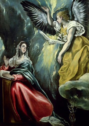 L'Annonciation par le Greco grand tableau mural pour personnaliser une chambre parentale