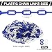 PATIKIL Plastic Chain Links, 200 Feet Safety Chains, Blue/White Plastic Chains Large Plastic Chain Long for Barriers, Crowd Control, Queue Lines, Parking, Fences, Gate, Concerts