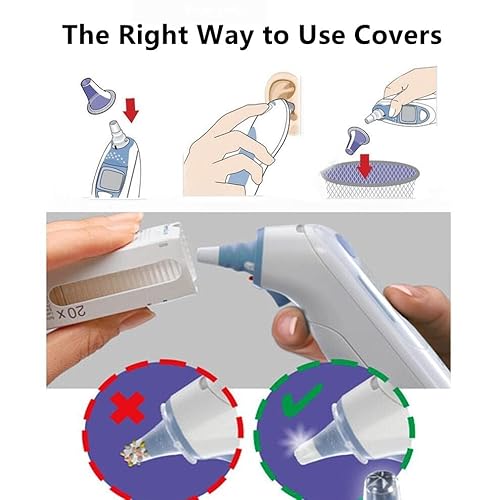 Smarbore 100 Counts Ear Thermometer Probe Covers For All Braun Thermometer Models Thermometers, Bpa Free Lens Filters Refill Caps Disposable Covers For Digital Ear Thermometers (100) #TOP3
