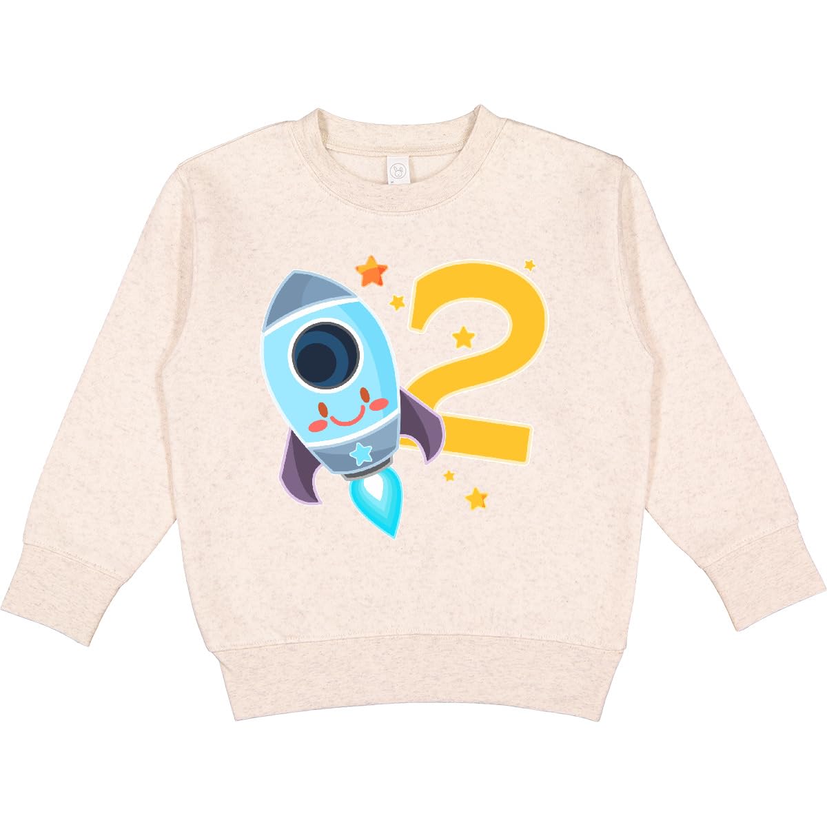 inktastic Rocket Space Ship Happy Second Birthday Toddler Sweatshirt 3T Natural Heather 2f6ea