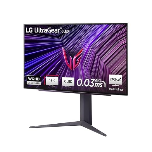 LG Electronics 27GS93QE-B.AEU UltraGear™ OLED Gaming Monitor 27", 2560 x 1440, 16:9, 0,03 ms GtG, 240 Hz, HDR10, DisplayHDR™400 TRUE BLACK, DCI-P3 98,5%, NVIDIA G-Sync™, AMD FreeSync™ - Schwarz