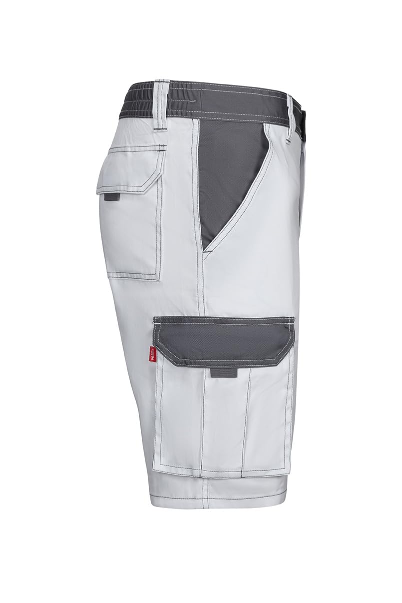 Velilla - 103021B; Bermuda bicolor multibolsillos; color blanco y gris; talla 48