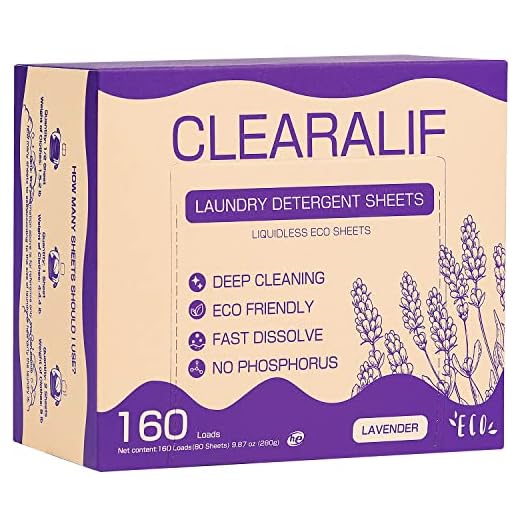 Laundry Detergent Sheets Up to 160 Loads, Lavender - Great For Travel,Apartments, Dorms,CLEARALIF Laundry Detergent Strips Eco Friendly & Hypoallergenic