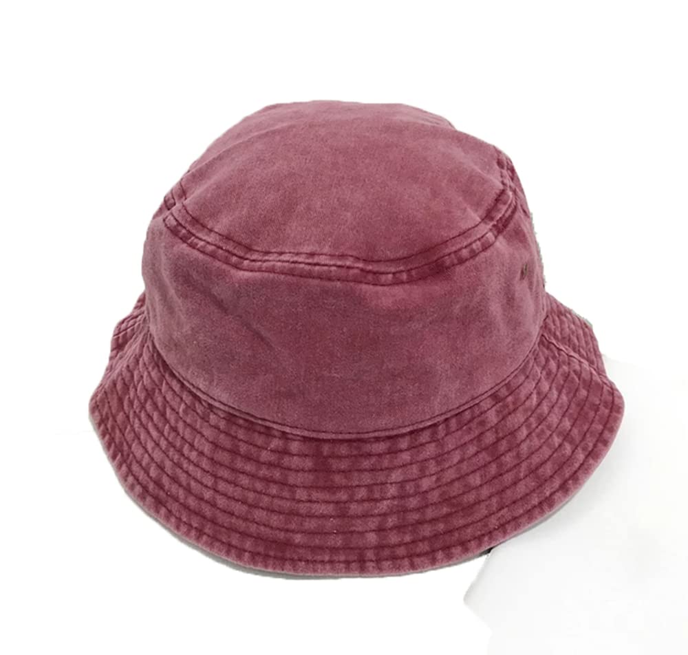 KGM Vintage Look Stone wash Soft Cotton Bucket hat (Red)