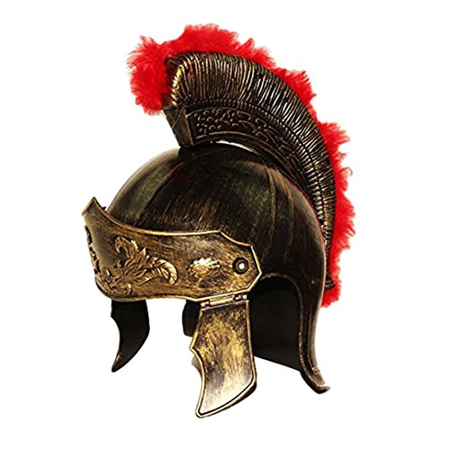 Realistic Roman Soldier Helmet - Gladiator Legion Gold Royal Hat Knight Costume.
