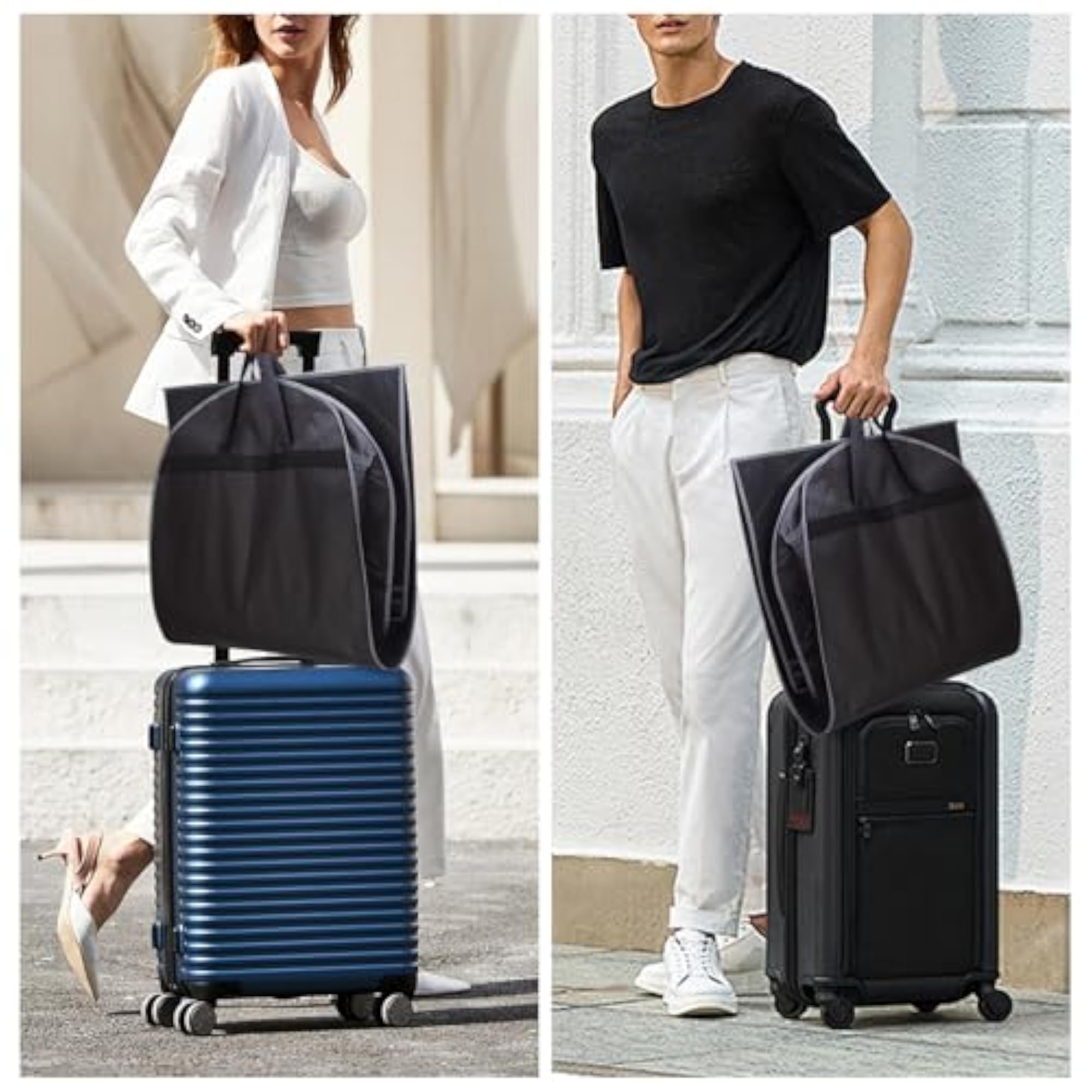 3 Pack 43" Garment Bags for Travel and Storage