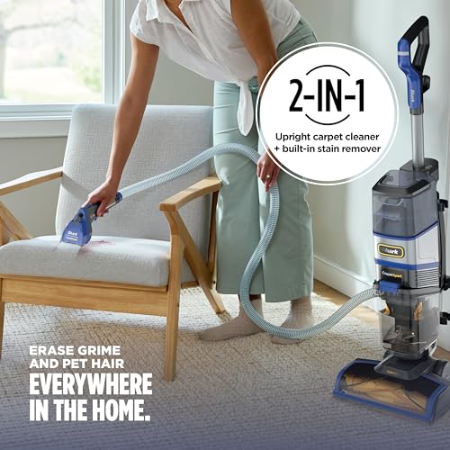 Image of Shark CarpetXpert HairPro | Upright Carpet, Area Rug & Upholstery Cleaner | Carpet Shampooer | Handheld Spot & Stain Eliminator | Pet Hair Pickup & Odor Removal | 2 Cleaning Tools | Cobalt | EX251BRN