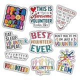 10pcs Volunteer Sticker Sheet, Inspiring Gratitude Vinyl Decals for Volunteers, Nonprofits, Community Workers, Waterproof, UV-Resistant, for Laptop, Water Bottle, Notebook, Journal, Phone Case