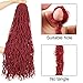 ZRQ Burgundy Faux Locs 36 Inch Soft Locs Crochet Hair, 5 Packs Red Soft Loc Pre-looped Goddess Locs Crochet Braids, Synthetic Dreadlocks Hair Extension Afro Roots Distressed Locs BUG#