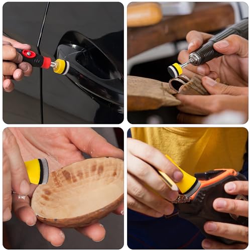 SIQUK 200 Stück Schleifscheiben Klett 25mm Nasse Trockene Schleifpapier Schleifpads Körnung 180-5000 Schleifblätter Sandpapier Rund für Auto Polieren Holz Metall