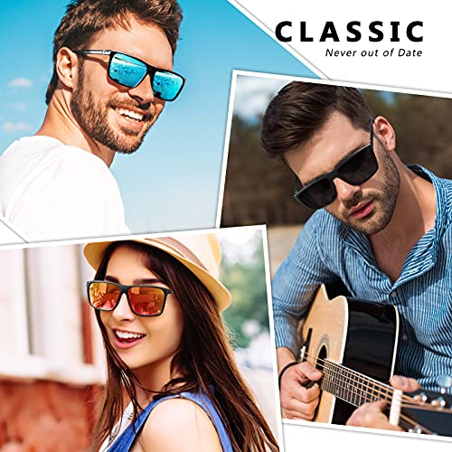 Gqueen Retro Polarized Sunglasses Men Womens Sports Uv400 Protection Rectangular Square Frame #TOP1