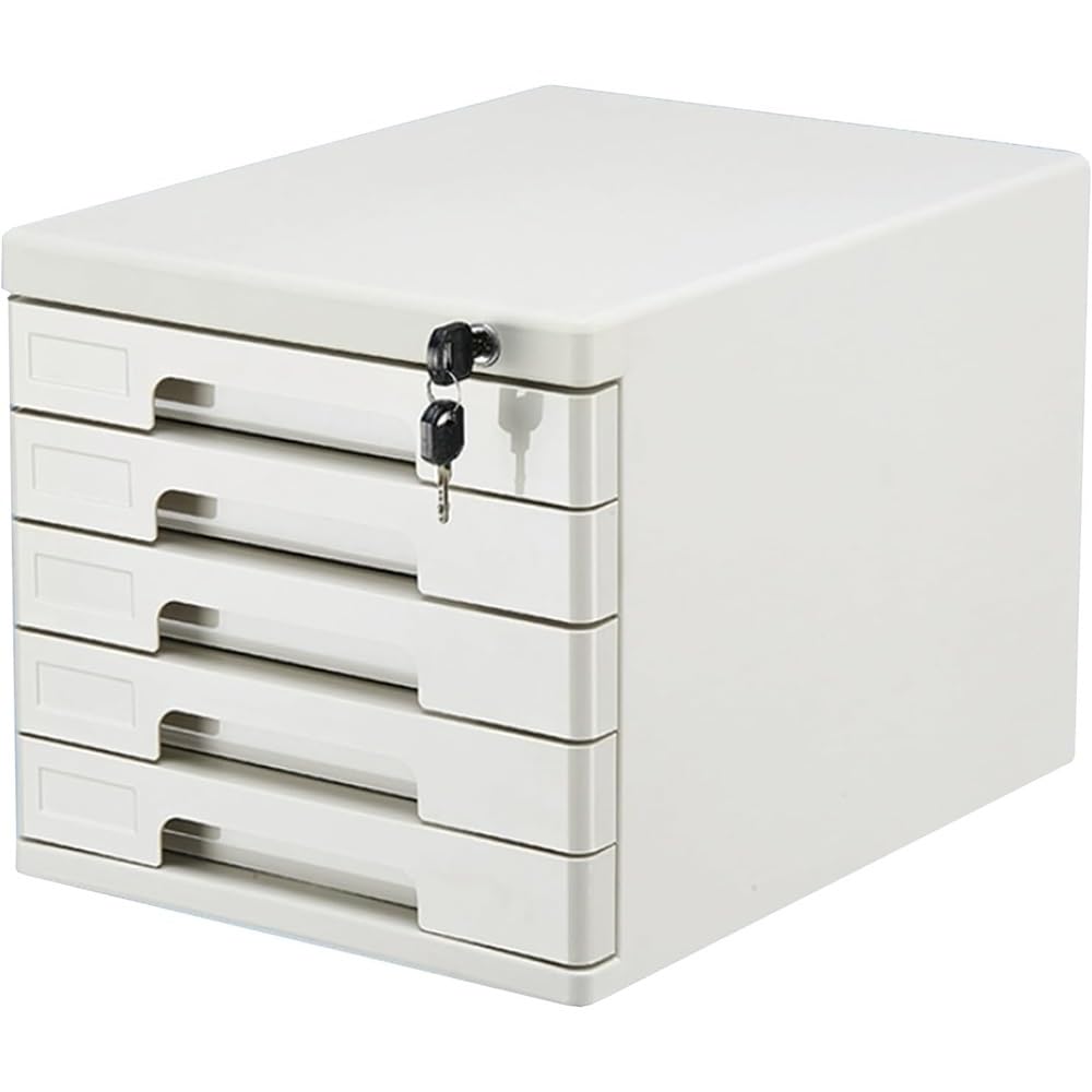 Multifunzionale A4 Documenti Nizer con serratura - 4 strati File Cabinet per ufficio o uso domestico, ideale per spazio di lavoro, colore grigio
