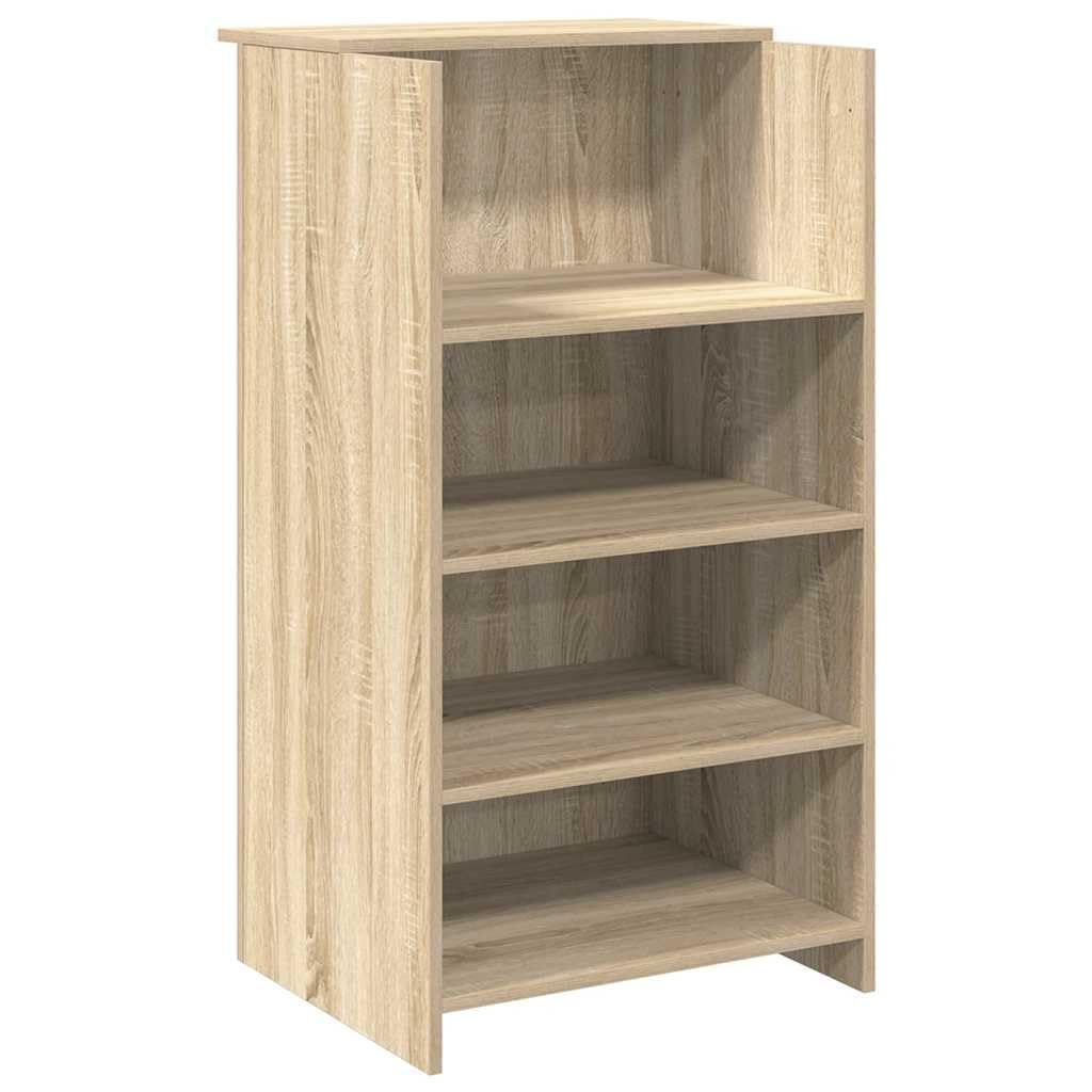 Banco reception Sonoma 135 x 50 x 103,5 cm, materiale a base di legno con piano integrato e armadio offre ampio spazio di archiviazione, mobile da ufficio robusto per ufficio aziendale