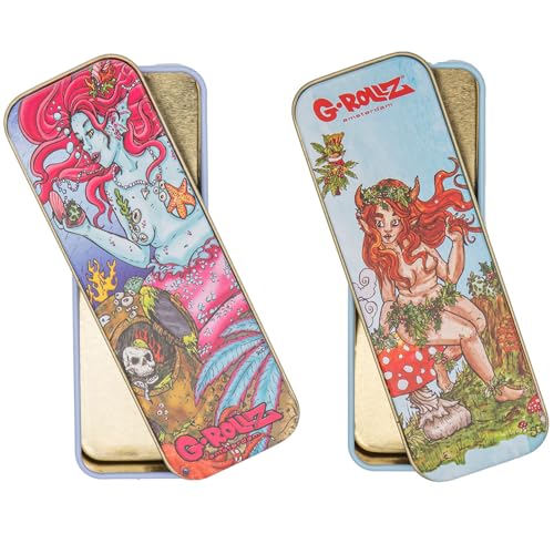 G-ROLLZ, Boîte cadeau pour fumeurs – Boîte en métal pratique pour tabac et herbes