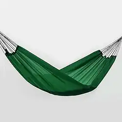 Rede de Dormir e Descanso Nylon Garimpeira, Camping, Pesca, Selva, laser (Verde Lodo)