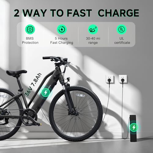 Image of TST Electric Bike for Adults, 1000W /750 Peak Ebike with 36V 10.4 /7.8Ah Battery, up to 50 Miles Range 25 MPH Electric Bicycle, 7 Speed, 26 inch E Bike for Commute