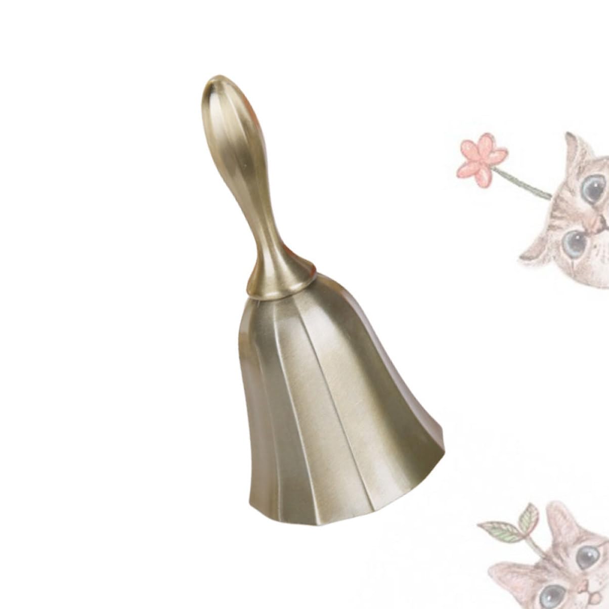 MAGICLULU 3piezas Campana De Mano Retro Para Restaurante y Bar Campana De Servicio Ligera y Resistente Para Recepciones y Comedores Diseño Antiguo Bronce