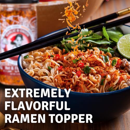 MaeMai Crispy Onion Garlic Flakes (MEDIUM HOT) – Chili Crisp Topping, Chili Oil Without the Oil, Crunchy Fried Onion & Garlic, Ramen Rice & Salad Topping, Gluten Free, Vegan, 5.47 oz (155g) – Resealable Bottle — view 3