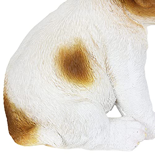 Exhart Dog Statue, Hand Painted Jack Russell Terrier Puppy Seated Garden Sculpture, Outdoor Lawn And Yard Art Decoration, 6.5 X 6.5 Inches #TOP4