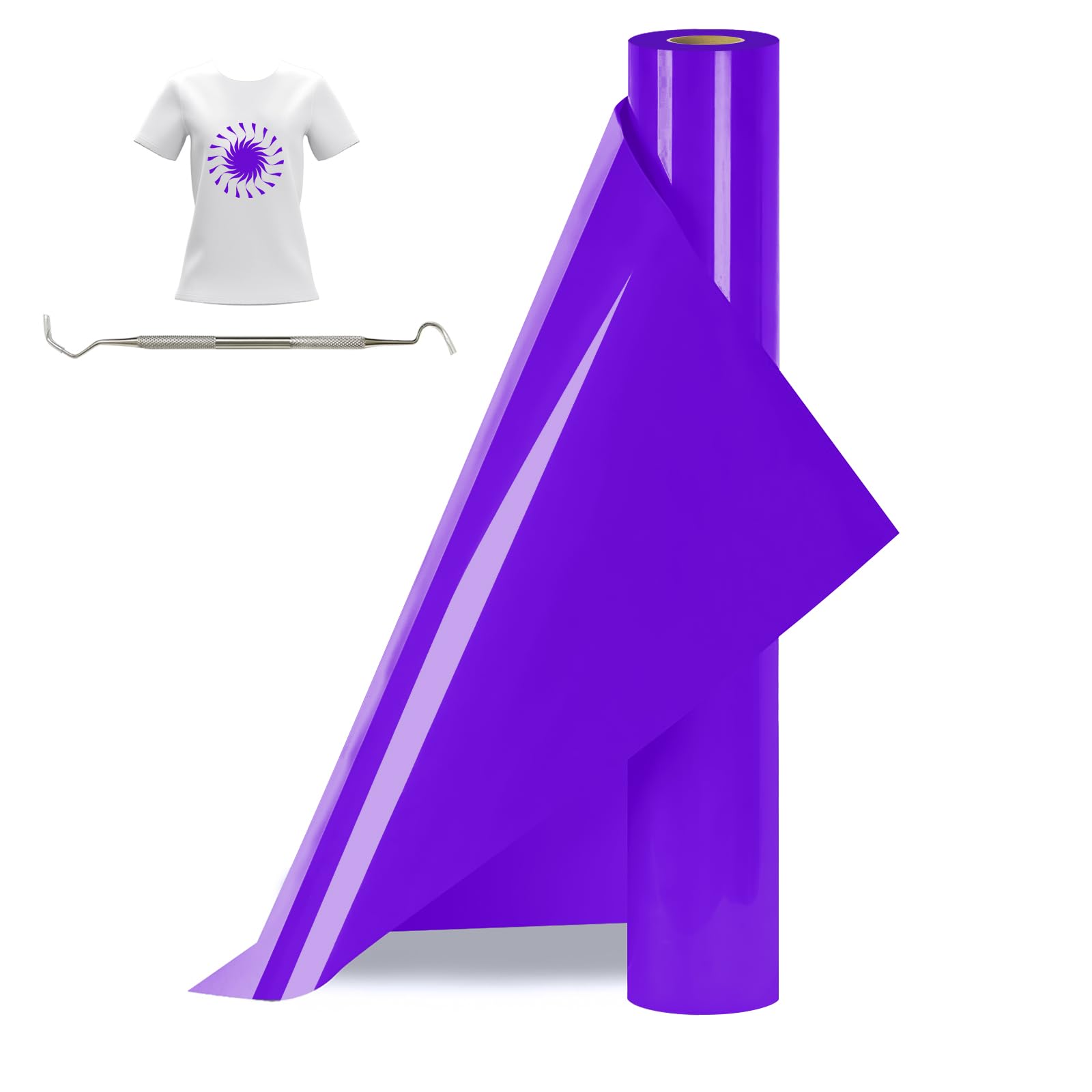 Rouleau Vinyle Thermocollant Blanc 30.5cm X 4m - PVC Souple, Facile à Découper - Pour Personnaliser T-shirts, Sacs, Tissus