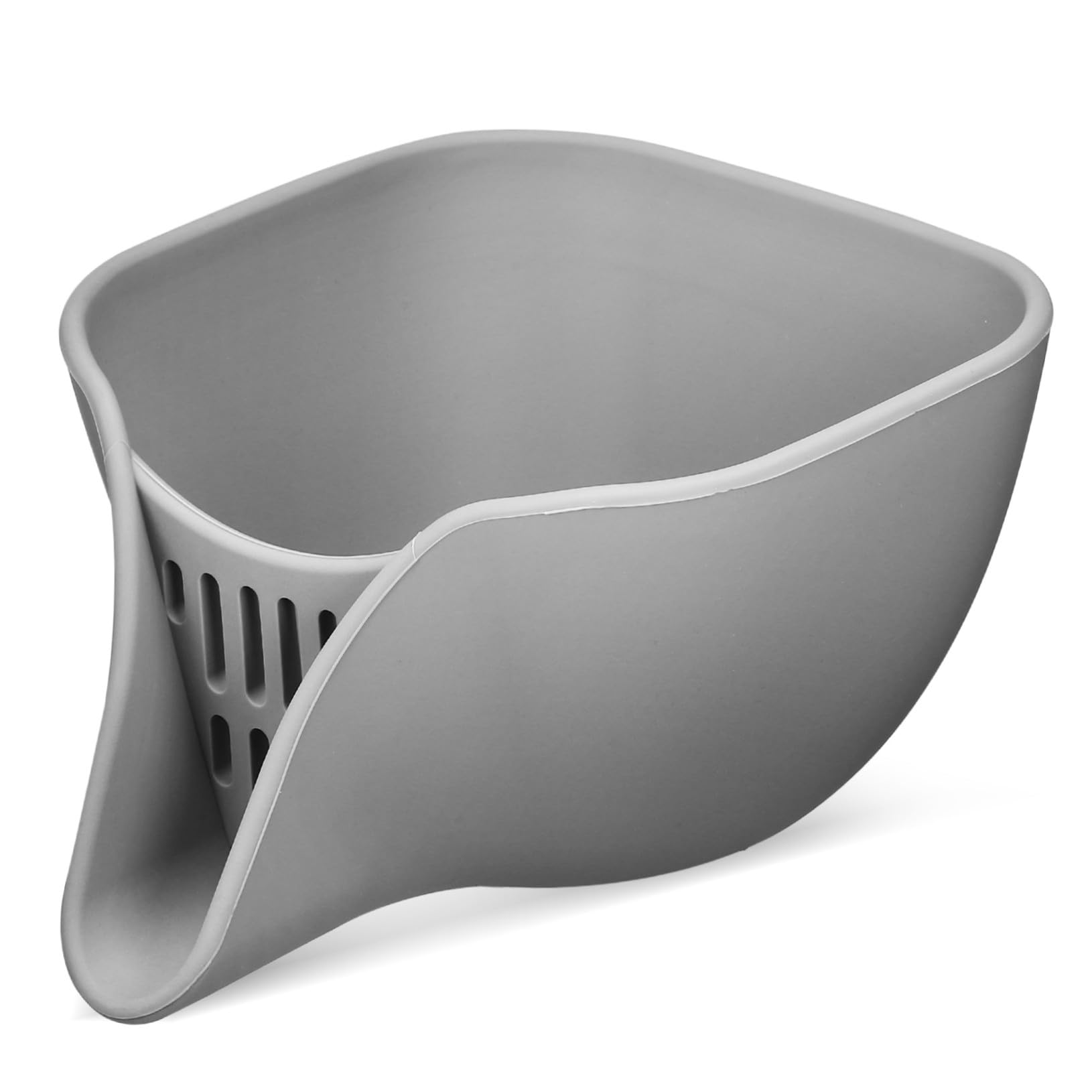 Colador de Silicona para Cocina con Diseño Compacto y Drenaje para Lavar Frutas Verduras y Pasta Cesta Flexible para Fregadero Color Gris