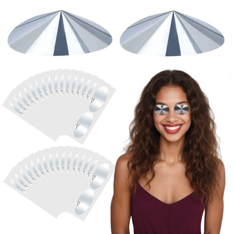 80 Pairs Disposable Sunbed Eye Protection Cones Silver UV Protection Stickers Tanning Bed Eyewear Covers Accessories No String for Home Indoor Tanning Summer