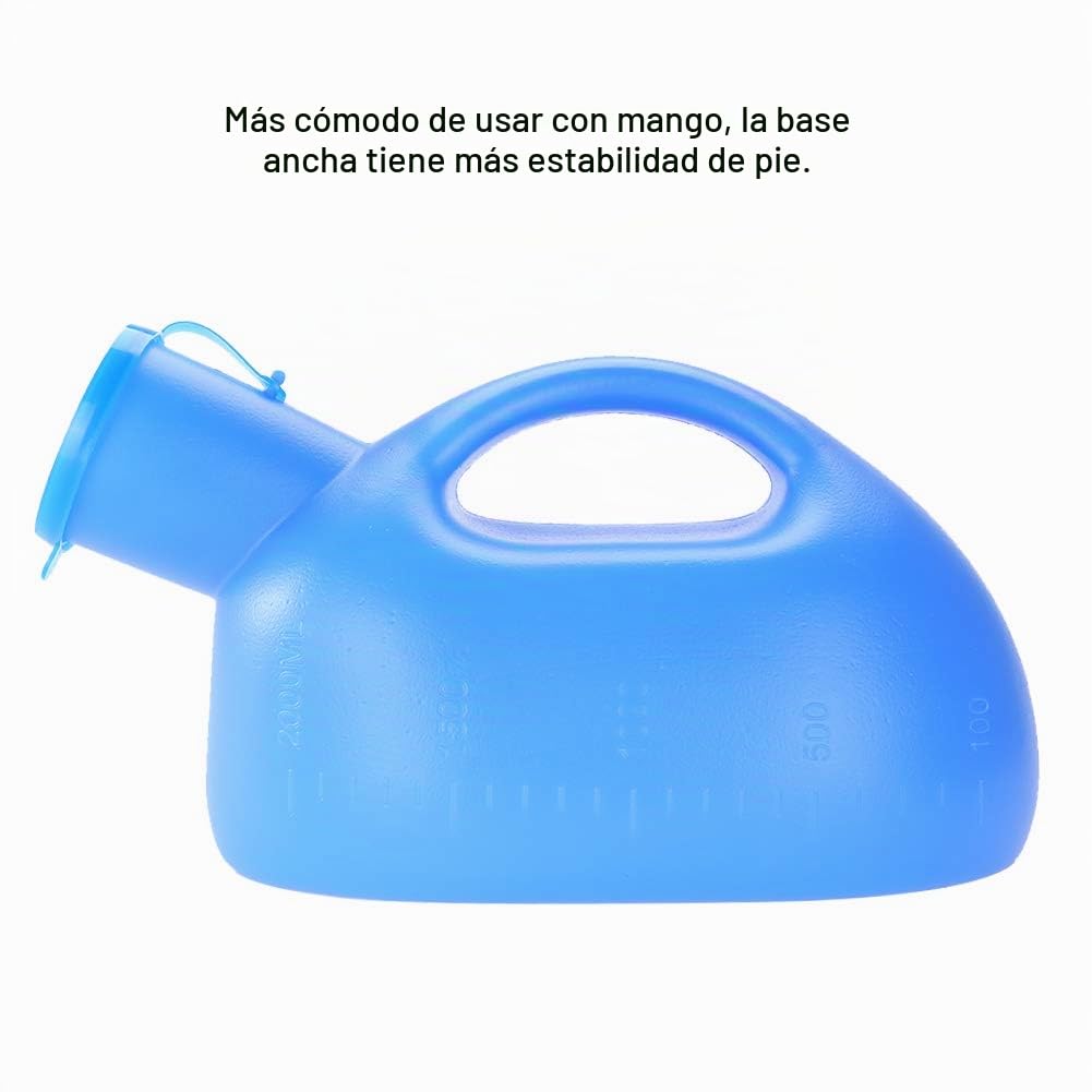 Nikou Botella de orina al aire libre portátil de 2000 ml con colector de orina de orina orinal masculino orificio de orina