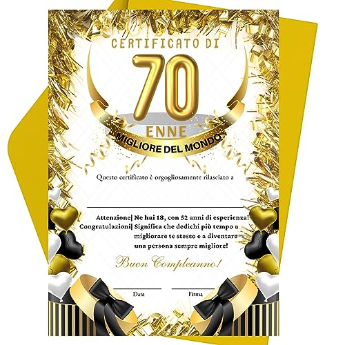 🏆【Idee Regalo】: Un regalo chic e originale per un amico o un parente che compie 70 anni! Può essere incorniciato per la festeggiata come ricordo della vostra compagnia e delle vostre benedizioni in questo importante traguardo della vita, i 70 anni!