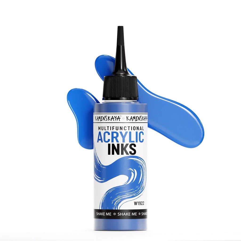 KAMENSKAYA Acrylic Inks for Artists - 'Bright Blue' Acrylic Ink, 3.38 Fl Oz (100 ml) — image 1