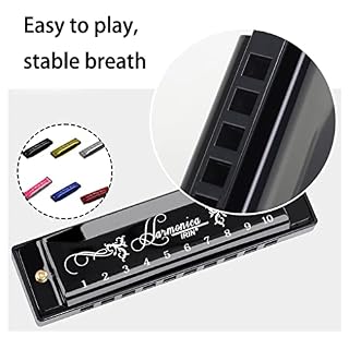 wueiooskj Harmonica 10 trous léger C 20 tons orgue à bouche début éducatif Instrument de musique jouets enfant accessoires, Or - Les Beatles, Paul McCartney, John Lennon, RIngo Starr, George Harrison wueiooskj Harmonica 10 trous léger C 20 tons orgue à bouche début éducatif Instrument de musique jouets enfant accessoires, Or – Image 4